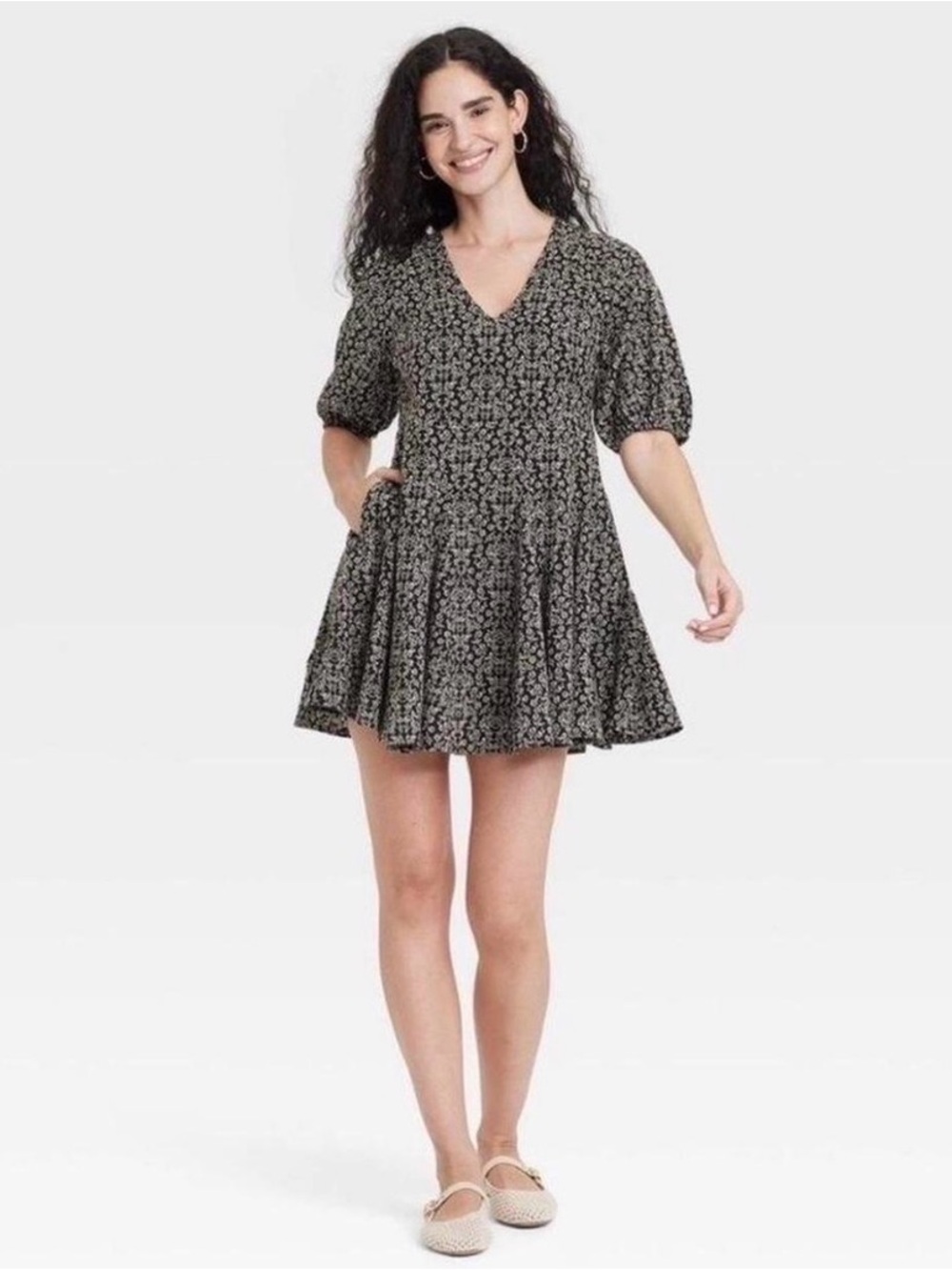 NWT Universal Thread Puff Sleeve Mini Dress Size L